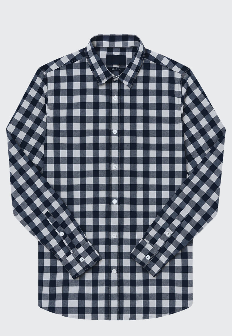 Clean Cut Copenhagen SKOVLUND SHIRT Shirts L/S Navy Ckecked