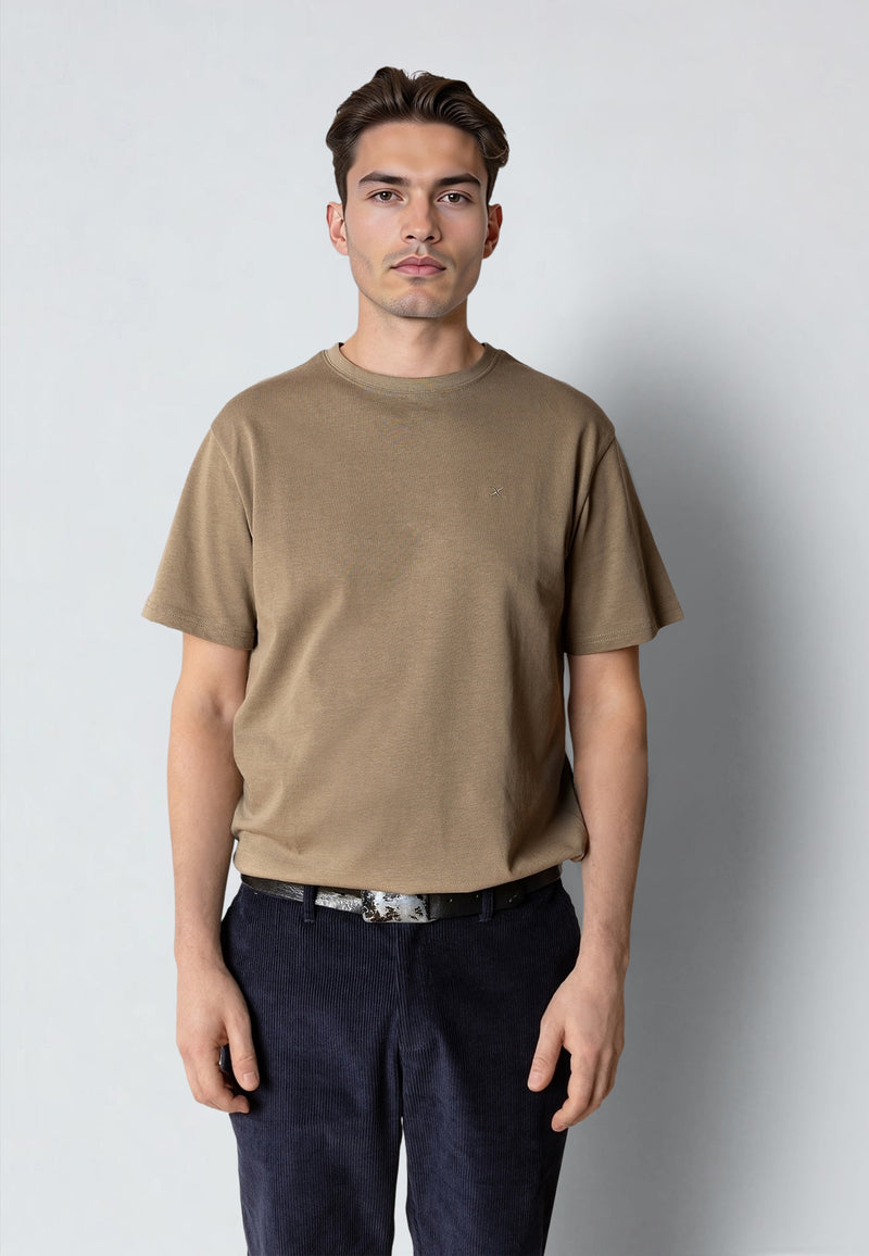 Clean Cut Copenhagen STABLE T-SHIRT T-shirts S/S Brindle beige