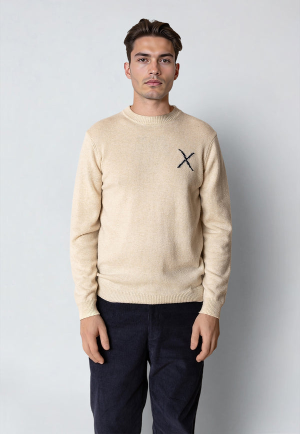 Clean Cut Copenhagen STONE KNITTED SWEATER Knit Ecru Melange