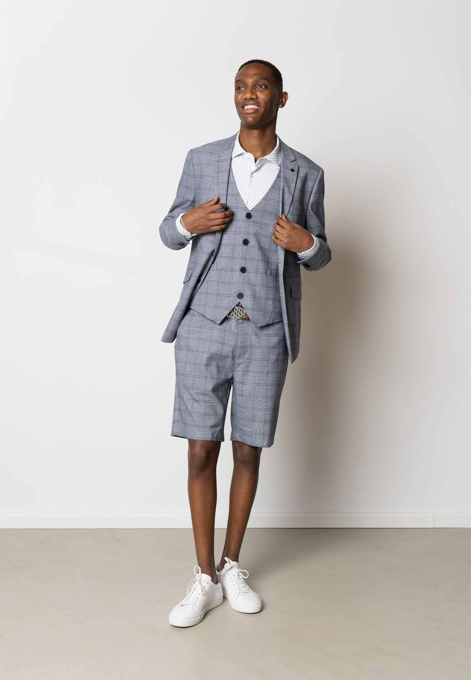 Storm XO blazer - Navy/Khaki Check – Urban Brands