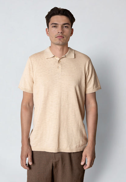 THOMAS KNITTED POLO - Ecru – Urban Brands
