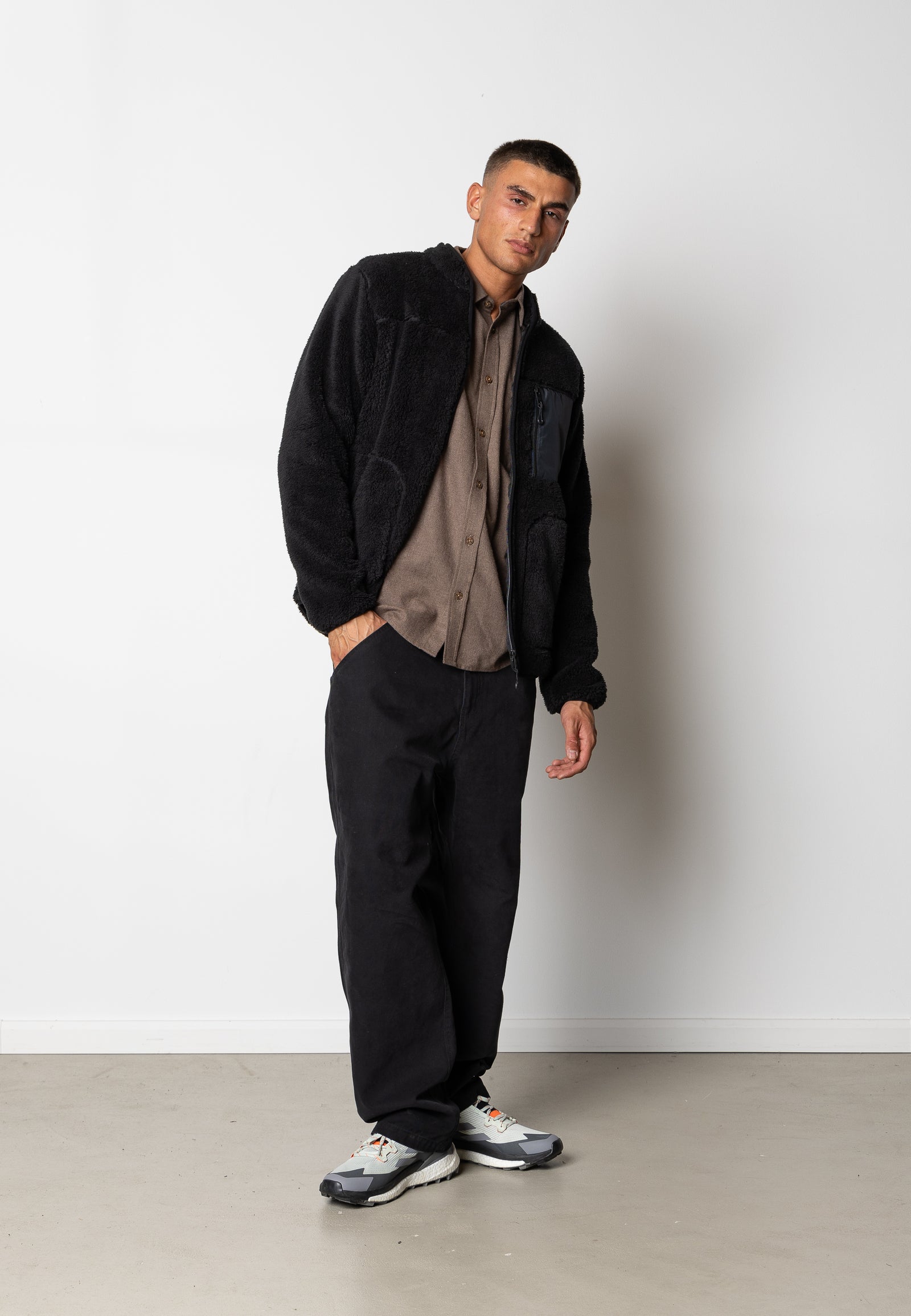 WOOD FLEECE JACKET - Black – Urban Brands